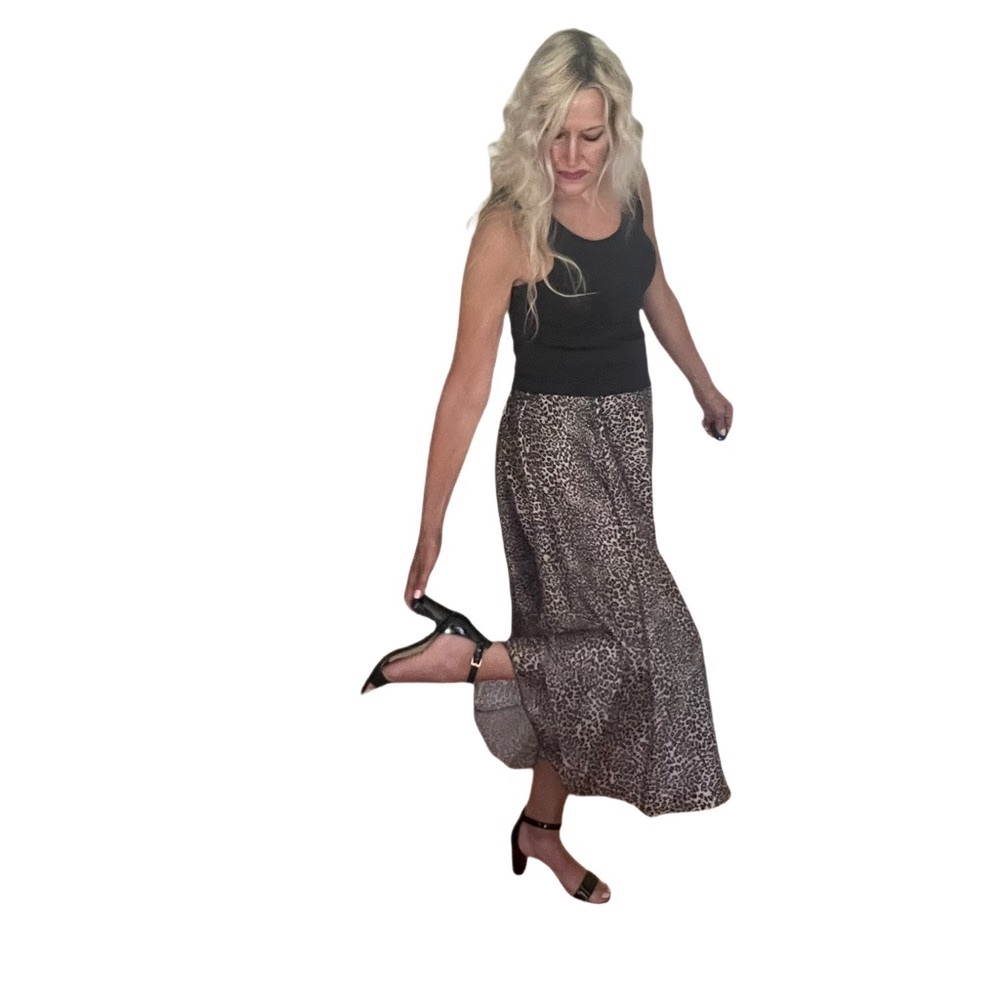 NWT! TIMIAMI leopard print maxi skirt with comfort waistband size XSmall